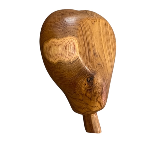 Set of 6 Vintage Handcrafted Pear Shape Teak Wood Carved Salad Bowls, - Picture 6 of 6